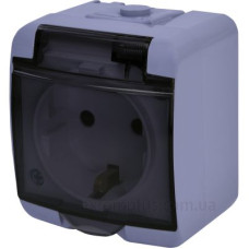 Розетка одномісна Eti Hermetics RHE-1SD-SR із з/к IP54 сіра/прозора кришка (4668071) Розетка одномісна Eti Hermetics RHE-1SD-SR із з/к IP54 сіра/прозора кришка (4668071)