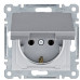 Розетка Hager WL1152 Lumina 16А/230В із з/к з кришкою (срібляста)