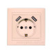 Розетка Elcor Emily 9215 (211595) із заземленням з 2 USB (кремовий)