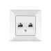 Розетка комп'ютер-телефон Meridian, RJ45 Cat.5e - RJ11 Cat.3, білий
