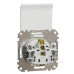 Розетка Schneider Electric Sedna Design & Elements з заземленням шторками та кришкою біла SDD111024