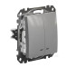 Двоклавішний вимикач Schneider Electric Sedna Design & Elements з підсвіткою алюміній SDD113105L