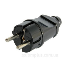Пряма вилка E.Next e.plug.straight.004.16 16А із заземленням чорна (s9100003)