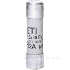 Запобіжник ETI 002625032 CH 10x38 gR-PV 12A 900V (50kA) Запобіжник ETI 002625032 CH 10x38 gR-PV 12A 900V (50kA)