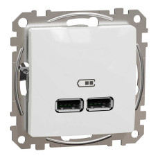 Розетка Schneider Sedna Design ​ біла 2-на USB A+A без рамки ( SDD111401 )