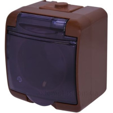 Розетка одномісна Eti Hermetics RHE-1SD-KR із з/к IP54 коричнева/прозора кришка (4668051) Розетка одномісна Eti Hermetics RHE-1SD-KR із з/к IP54 коричнева/прозора кришка (4668051)