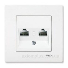 Розетка комп'ютерна подвійна (2хRJ45 Cat5e) біла