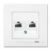 Розетка комп'ютерна подвійна (2хRJ45 Cat5e) біла