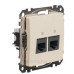 Подвійна комп'ютерна розетка Schneider Electric Sedna Design & Elements RJ45 кат. 5е UTP бежева SDD112452