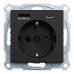 Розетка з подвійною USB-зарядкою 3 А, тип А+С Merten System M, MEG2367-0403 (матовий чорний)