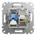 Розетка Schneider Sedna Design алюміній комп'ютерна RJ45 Cat.6 UTP + RJ11 ( SDD113468 )