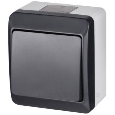Одноклавішний вимикач Elektro Plast 0331-7 Hermes IP44 антрацит Одноклавішний вимикач Elektro Plast 0331-7 Hermes IP44 антрацит