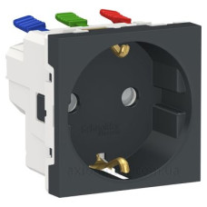 Розетка Schneider Electric NU305754 (затискний контакт) 16А (антрацит)