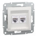 Комп'ютерна розетка RJ45 подвійна UTP cat.6 Schneider Electric Asfora без рамки біла (EPH4870121)
