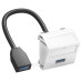 Кутова USB розетка OBO Bettermann 3.0 modul 45 з кабелем підключення біла (6104934)