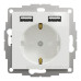 Розетка Schneider Electric Sedna Design & Elements з заземленням та 2 USB тип А біла SDD111052