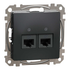 Розетка Schneider Sedna Design чорна комп'ютерна RJ45 Cat. 5e UTP 2-на ( SDD114452 )