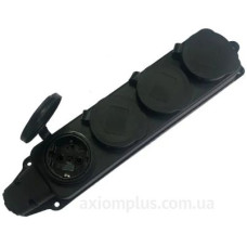 Чотиримісна колодка ElectrO S02DW4 2P+PE 16A 250В з захисними кришками з/к IP44