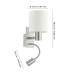 Бра, настінний світильник Eglo 96477 Pasteri E27+LED 1+1x40W+4W IP20 білий