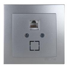 Розетка Nilson Touran срібло комп'ютерна CAT5e RJ45 ( 24131044 )
