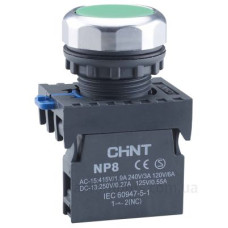 Кнопка Chint NP8-10BN/3 1NO зелена IP65 (667232) Кнопка Chint NP8-10BN/3 1NO зелена IP65 (667232)