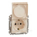 Розетка Schneider Electric Sedna Design & Elements з заземленням шторками та кришкою IP44 бежева SDD212024