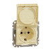 Розетка Schneider Electric Sedna Design & Elements з заземленням шторками та кришкою береза SDD180024