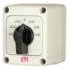 Кулачковий перемикач у корпусі ETI 004773201 CS 16 66 PN (фазної/лінійної напруги IP65 16A) Кулачковий перемикач у корпусі ETI 004773201 CS 16 66 PN (фазної/лінійної напруги IP65 16A)