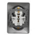 Подвійна розетка Schneider Electric Sedna Design з заземленням та шторками алюміній SDD313221
