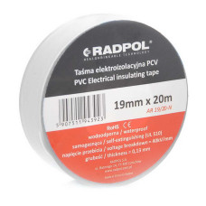 Ізострічка Radpol 0,13ммх19мм / 20м біла ( AR 19/20-B ) Ізострічка Radpol 0,13ммх19мм / 20м біла ( AR 19/20-B )