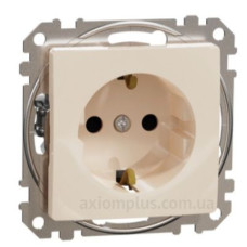 Розетка Schneider Electric Sedna Design & Elements з заземленням та шторками бежева SDD112022