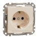 Розетка Schneider Electric Sedna Design & Elements з заземленням та шторками бежева SDD112022