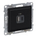 Розетка USB тип А+C 12Вт+15Вт 5В Legrand SUNO (чорний) 721430