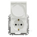 Розетка Schneider Electric Sedna Design & Elements з заземленням шторками та кришкою IP44 біла SDD211024