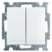 Двоклавішний прохідний вимикач ABB Basic 55 2006/6/6 UC-94-507 (альпійський білий)