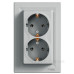 Подвійна розетка Schneider Electric Asfora EPH9900161 із заземленням (алюміній)