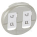 Подвійна накладка RJ-45 розетки Legrand Celiane (068552) FTP cat6 (титан)