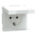 Розетка з заземленням Schneider Electric D-Life MTN2314-6035 з кришкою IP44 білий лотос