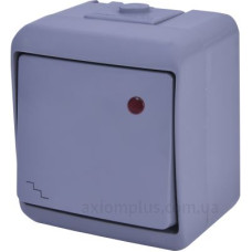 Вимикач прохідний Eti Hermetics VHE-3L-SR IP54 з підсвічуванням сірий (4668068)
