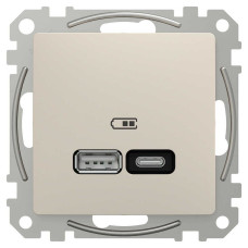 Розетка Schneider Sedna Design ​бежева USB type A+С 21Вт ( SDD112405 )