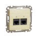 Подвійна комп'ютерна розетка Schneider Electric Sedna Design & Elements RJ45 кат. 5е UTP береза SDD180452
