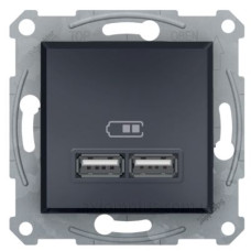 USB розетка Schneider Electric Asfora EPH2700271 (антрацит) USB розетка Schneider Electric Asfora EPH2700271 (антрацит)