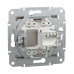Розетка Schneider Asfora сталь комп'ютерна RJ45 Cat. 5E ( EPH4300162 )