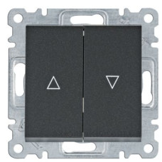 Вимикач для жалюзі Hager WL0323 Lumina 10АХ/230В (чорний)