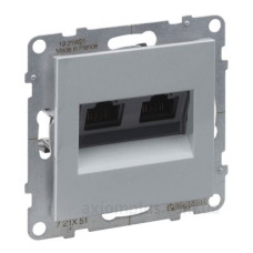 Подвійна комп'ютерна розетка RJ45 Cat.5e UTP Legrand SUNO (алюміній) 721351