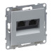 Подвійна комп'ютерна розетка RJ45 Cat.5e UTP Legrand SUNO (алюміній) 721351