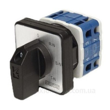 Кулачковий перемикач вольтметра EMAS PSA010OK421S чотирипозиційний (3 фази/нейтраль) 10А Кулачковий перемикач вольтметра EMAS PSA010OK421S чотирипозиційний (3 фази/нейтраль) 10А