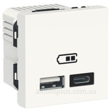 Подвійна USB розетка Schneider Electric NU301818 тип А+тип С (біла)