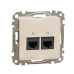 Подвійна комп'ютерна розетка Schneider Electric Sedna Design & Elements RJ45 кат. 5е UTP бежева SDD112452