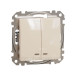 Двоклавішний вимикач Schneider Electric Sedna Design & Elements з підсвіткою бежевий SDD112105L